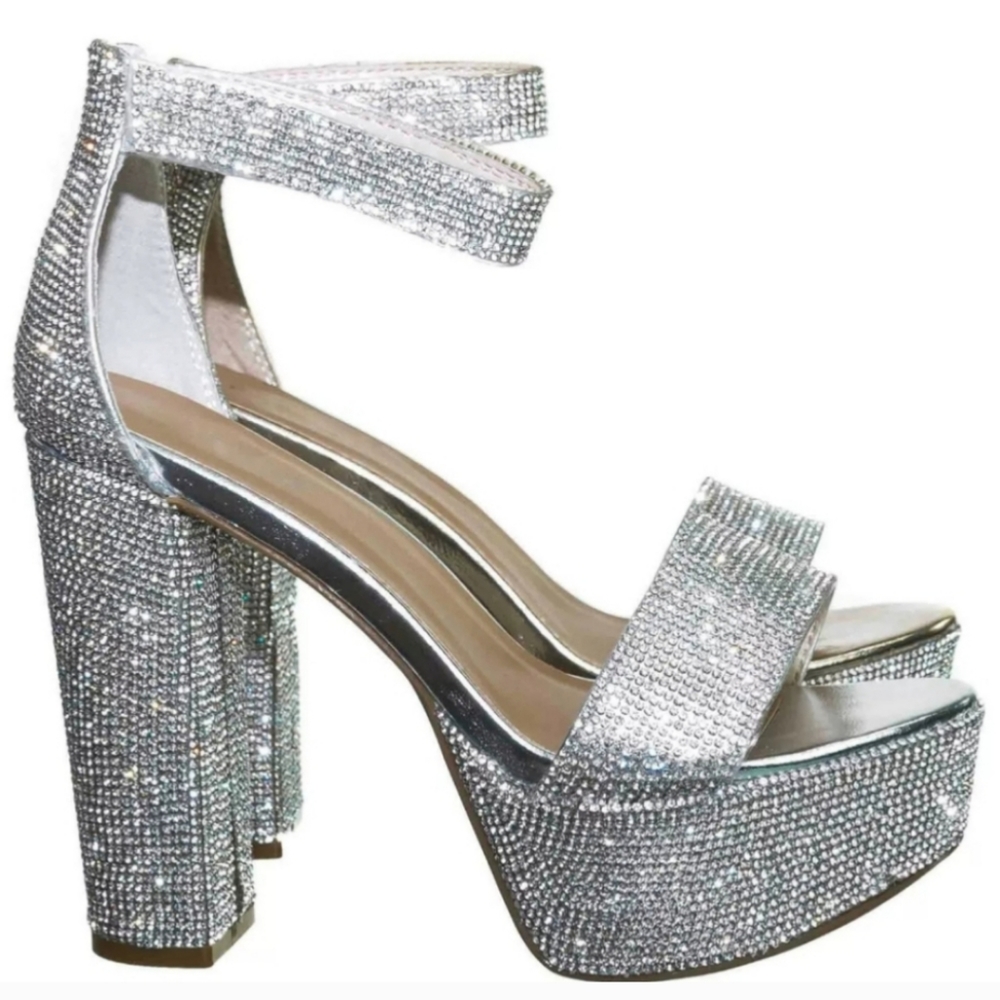 Gorgeous Rhinestone Sparkle Platforms